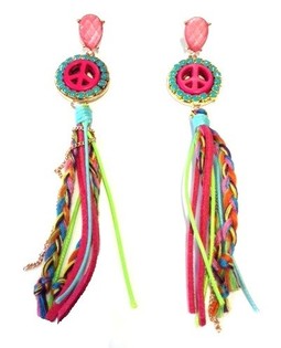 Ibiza Look Earrings Pink Peace (1 pc)