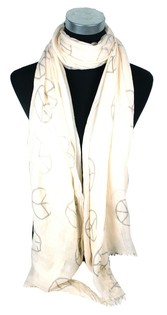 Ibiza Look Scarf Cream Peace (1 pc)