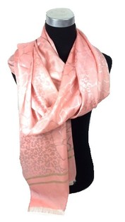 Pink Scarf with Print - Ibiza Style (1 pc)