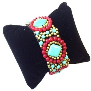 Ibiza Style Bracelet Turquoise/Red (1 pc)