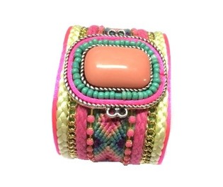 Wide Bracelet Pink Stone (1 pc)