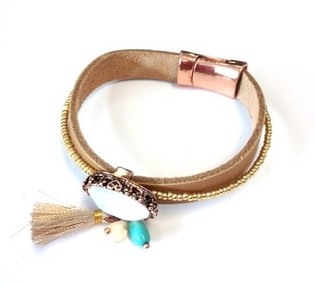 Brown Bracelet with Stone (1 pc)
