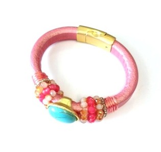 Pink Ibiza Style Bracelet (1 pc)