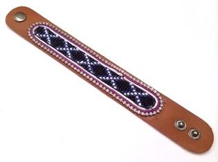 Leather Bracelet Aztek Transparent Strass (1 pc)
