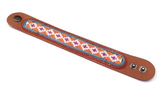 Leather Bracelet Aztec Red Strass (1 pc)