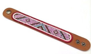 Leather Aztec Bracelet with Red Strass (1 pc)
