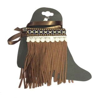Luxury Boot Decoration with Fringes Brown (1 pc)