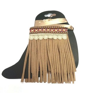 Luxury Boot Decoration with Fringes Cognac (1 pc)