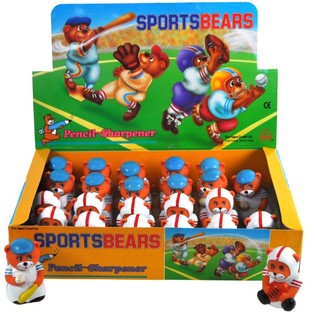 Sporting Bears Pencil Sharpeners in Display (24 pcs)
