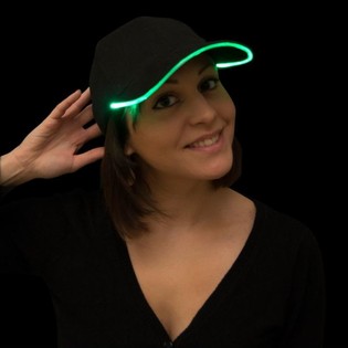FLASHING LED PET / PARTY CAPS - COLOR: GREEN (12pcs.)