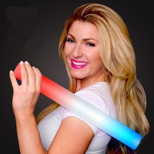 LED FOAM STICKS - MULTI COLOR PARTY BAR - RED / WHITE / BLUE (24st).