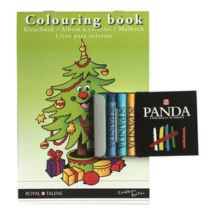 ROYAL TALENS CHRISTMAS COLORING BOOK WITH PASTEL CRAYONS (10 pcs)