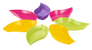 Zak! Designs Table Art Flora Leaf Snack Set, 7-Piece (1 set)