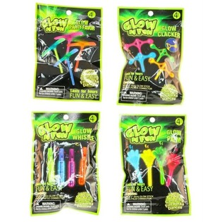 4 GLOW 'N' FUN TOYS IN POCKET (24st).
