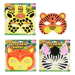 Assorted Foam Animal Masks on Card (18 pcs)
