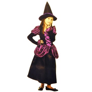 Witch Costume Black/Purple for Kids - Size L