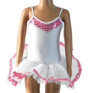 WHITE / PINK TUTU FOR CHILDREN - SIZE 10