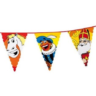 Large Sinterklaas & Piet Bunting Flag Garland 6m (13 pcs)