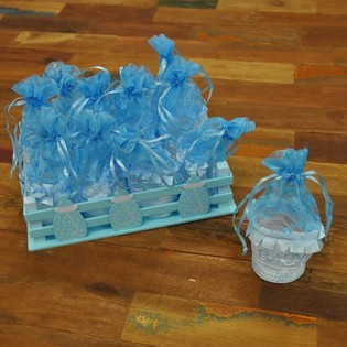 Decorative Crate with 12 Gift Packs - Blue