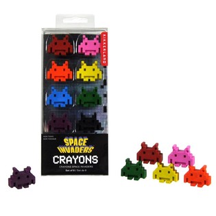 8 PIECES SPACE INVADERS crayons BOX (12st).