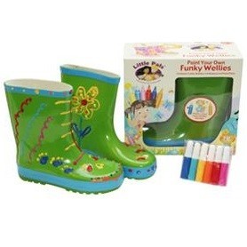 FUNKY WELLIES - COLOR YOUR OWN BOOTS - GREEN / SIZE: 30
