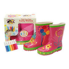 FUNKY WELLIES - Color Your Own Rain Boots - Pink / Size: 26