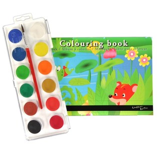 ROYAL TALENS coloring book with 12 COLORS WATERCOLOR (30st).