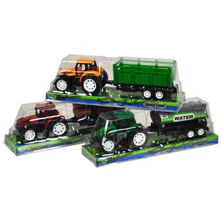 Toy Tractor with Trailer on Blister Card 21 cm (6 pcs)