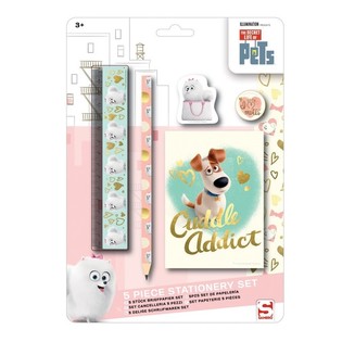 5-Piece The Secret Life of Pets Stationery Set on Card (12 pcs.)