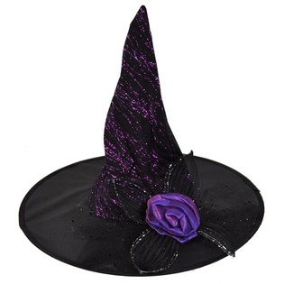 Witch Hat with Purple Flower (6 pcs)