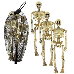 3 Skeletons in Net Bag, 15 cm (Pack of 3)