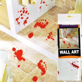 Bloody Footprints & Splatter Wall Stickers Halloween (2 pcs)