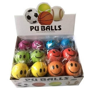 MERRY FACES PU BALL Ø10 Cm. IN DISPLAY (36st.)
