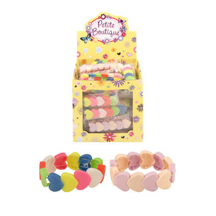 Elastic Heart Bracelets for Children in Display (60 pcs.)