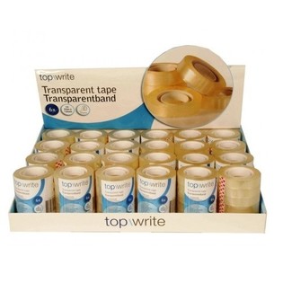 TOPWRITE - 6 ROLLS TRANSPARENT PLASTBAND IN DISPLAY (24 SETS a 6 ROLLS)