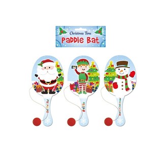 CHRISTMAS - PADDLE BAT BALL GAME WITH ELASTIC (24st.)