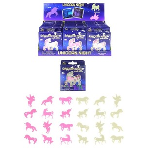 GLOW IN THE DARK UNICORNS / UNICORNS FOR CEILING IN DISPLAY (24 pcs)