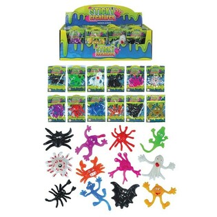 LARGE STICKY SCARY FIGURES IN DISPLAY (48 pcs)