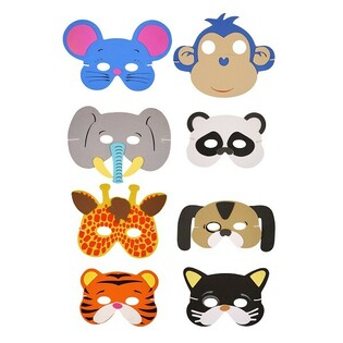 MIX ANIMALS MASKS FROM FOAM (24 pcs)