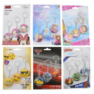 MIX DISNEY KEYCHAINS 3 Pieces on MAP (24 Cards a 3 St.)