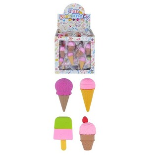 Ice Cream Shaped Erasers in Display (96 pcs)