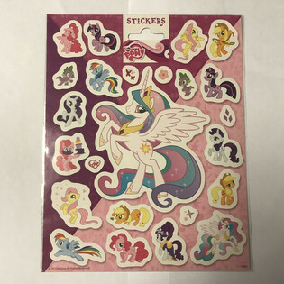 LARGE MY LITTLE PONY STICKER SHEETS, 20x16 Cm. (10pcs)