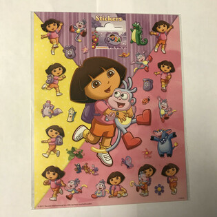 LARGE DORA STICKER SHEETS, 20x16 Cm. (10pcs)