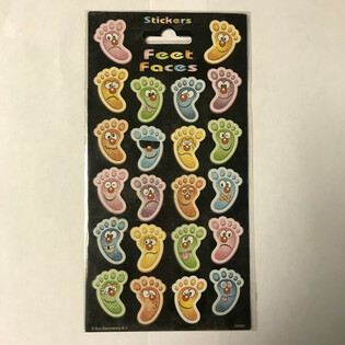 STICKERS: MERRY FEET / FEET FACES, Dim. 20 x 10 cm. (10pcs)
