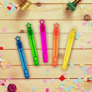 COLORED MINI BUBBLE WANDS (1 Pack of 12 pcs)