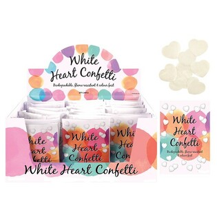 WHITE HEARTS WEDDING CONFETTI IN DISPLAY (24 pcs.)