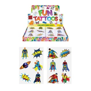 Fun Temporary Tattoos &ndash; Super Hero Design (96 pcs)