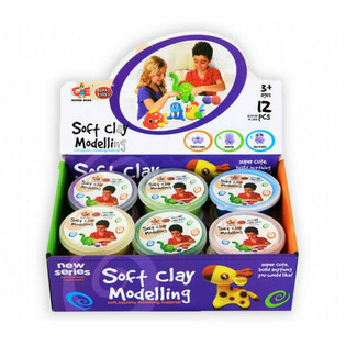 Soft Molding Clay | Small Clay Pots in Display (12 Pcs)