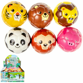 Foam Animal Faces Balls Ø 6.3 cm in Display (24 pcs)