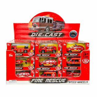 MIX METAL FIRE BRIGADE VEHICLES IN DISPLAY (36pcs)